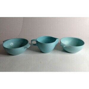 Watertown Lifetime Wear Robin Egg - Turquoise Blue Creamer & 2 Sugar Bowls